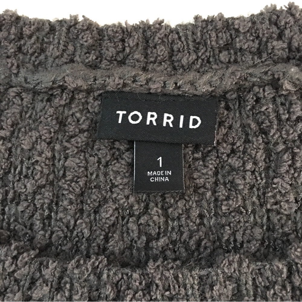 torrid Love Graphic Boucle Knit Pullover Sweater Grey - Picture 14 of 16